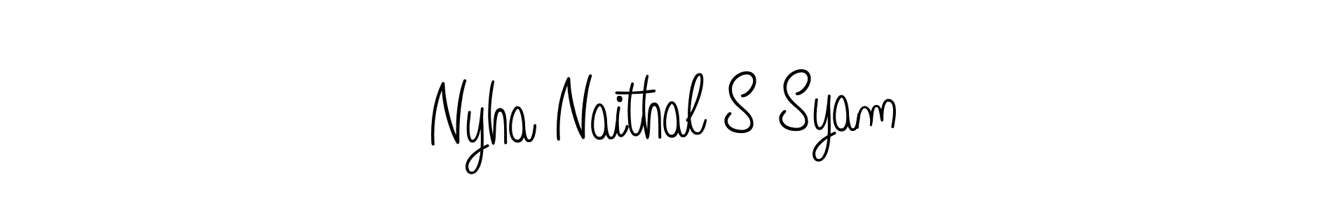 Create a beautiful signature design for name Nyha Naithal S Syam. With this signature (Angelique-Rose-font-FFP) fonts, you can make a handwritten signature for free. Nyha Naithal S Syam signature style 5 images and pictures png