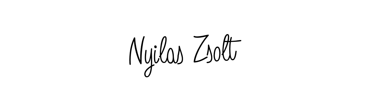 Create a beautiful signature design for name Nyilas Zsolt. With this signature (Angelique-Rose-font-FFP) fonts, you can make a handwritten signature for free. Nyilas Zsolt signature style 5 images and pictures png