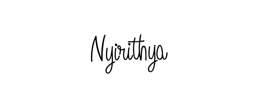 Create a beautiful signature design for name Nyirithya. With this signature (Angelique-Rose-font-FFP) fonts, you can make a handwritten signature for free. Nyirithya signature style 5 images and pictures png