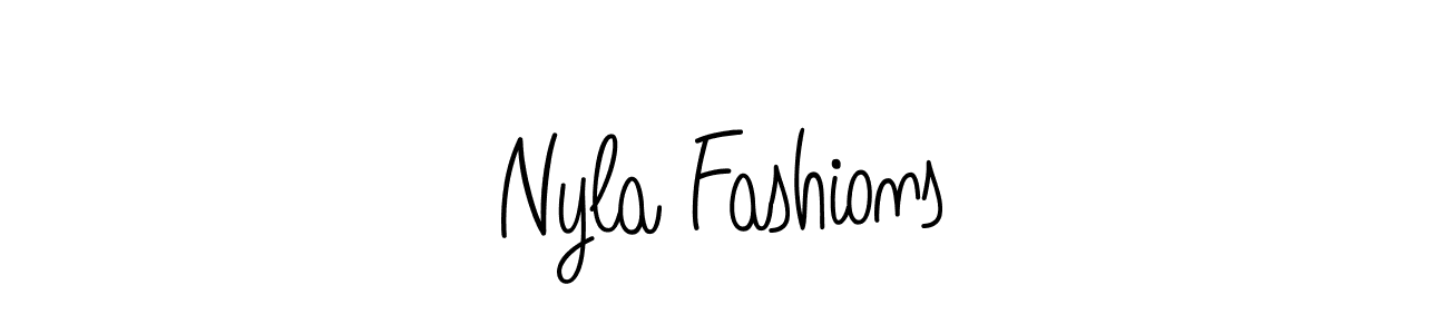 You should practise on your own different ways (Angelique-Rose-font-FFP) to write your name (Nyla Fashions) in signature. don't let someone else do it for you. Nyla Fashions signature style 5 images and pictures png