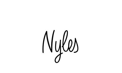 Nyles stylish signature style. Best Handwritten Sign (Angelique-Rose-font-FFP) for my name. Handwritten Signature Collection Ideas for my name Nyles. Nyles signature style 5 images and pictures png