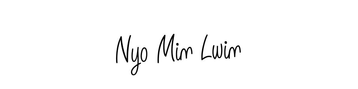 Make a beautiful signature design for name Nyo Min Lwin. With this signature (Angelique-Rose-font-FFP) style, you can create a handwritten signature for free. Nyo Min Lwin signature style 5 images and pictures png