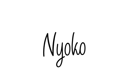 How to make Nyoko name signature. Use Angelique-Rose-font-FFP style for creating short signs online. This is the latest handwritten sign. Nyoko signature style 5 images and pictures png
