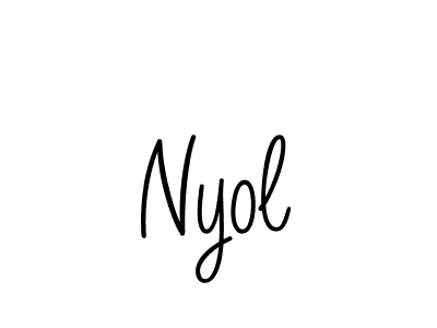Nyol stylish signature style. Best Handwritten Sign (Angelique-Rose-font-FFP) for my name. Handwritten Signature Collection Ideas for my name Nyol. Nyol signature style 5 images and pictures png