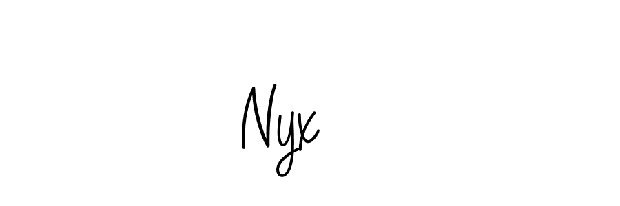 Similarly Angelique-Rose-font-FFP is the best handwritten signature design. Signature creator online .You can use it as an online autograph creator for name Nyx   ♡. Nyx   ♡ signature style 5 images and pictures png