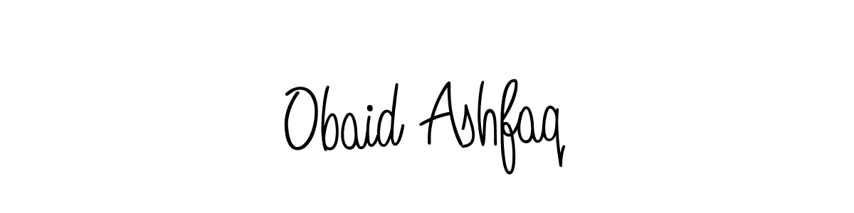 You should practise on your own different ways (Angelique-Rose-font-FFP) to write your name (Obaid Ashfaq) in signature. don't let someone else do it for you. Obaid Ashfaq signature style 5 images and pictures png