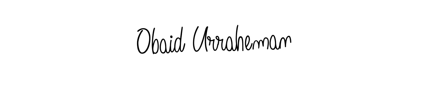 Use a signature maker to create a handwritten signature online. With this signature software, you can design (Angelique-Rose-font-FFP) your own signature for name Obaid Urraheman. Obaid Urraheman signature style 5 images and pictures png