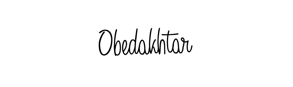 Use a signature maker to create a handwritten signature online. With this signature software, you can design (Angelique-Rose-font-FFP) your own signature for name Obedakhtar. Obedakhtar signature style 5 images and pictures png