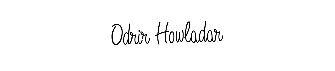 Use a signature maker to create a handwritten signature online. With this signature software, you can design (Angelique-Rose-font-FFP) your own signature for name Odrir Howladar. Odrir Howladar signature style 5 images and pictures png