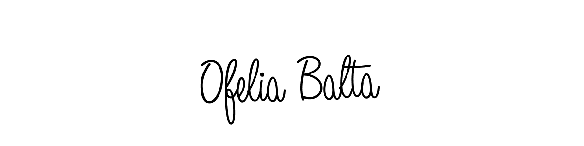 Make a beautiful signature design for name Ofelia Balta. With this signature (Angelique-Rose-font-FFP) style, you can create a handwritten signature for free. Ofelia Balta signature style 5 images and pictures png