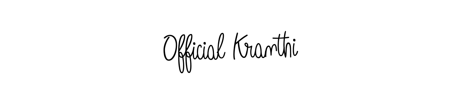 Official Kranthi stylish signature style. Best Handwritten Sign (Angelique-Rose-font-FFP) for my name. Handwritten Signature Collection Ideas for my name Official Kranthi. Official Kranthi signature style 5 images and pictures png