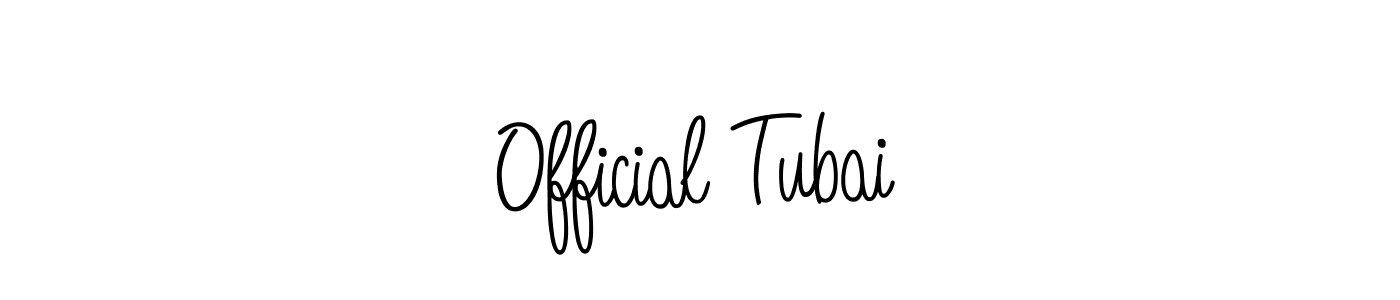 Official Tubai stylish signature style. Best Handwritten Sign (Angelique-Rose-font-FFP) for my name. Handwritten Signature Collection Ideas for my name Official Tubai. Official Tubai signature style 5 images and pictures png