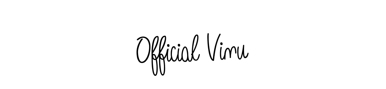 Make a beautiful signature design for name Official Vinu. With this signature (Angelique-Rose-font-FFP) style, you can create a handwritten signature for free. Official Vinu signature style 5 images and pictures png