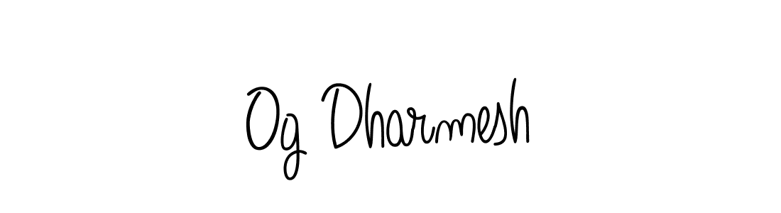 How to make Og Dharmesh name signature. Use Angelique-Rose-font-FFP style for creating short signs online. This is the latest handwritten sign. Og Dharmesh signature style 5 images and pictures png