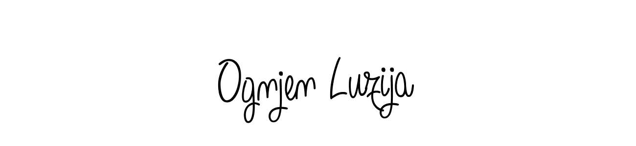 The best way (Angelique-Rose-font-FFP) to make a short signature is to pick only two or three words in your name. The name Ognjen Luzija include a total of six letters. For converting this name. Ognjen Luzija signature style 5 images and pictures png