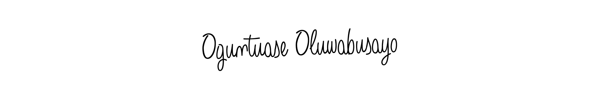 Use a signature maker to create a handwritten signature online. With this signature software, you can design (Angelique-Rose-font-FFP) your own signature for name Oguntuase Oluwabusayo. Oguntuase Oluwabusayo signature style 5 images and pictures png