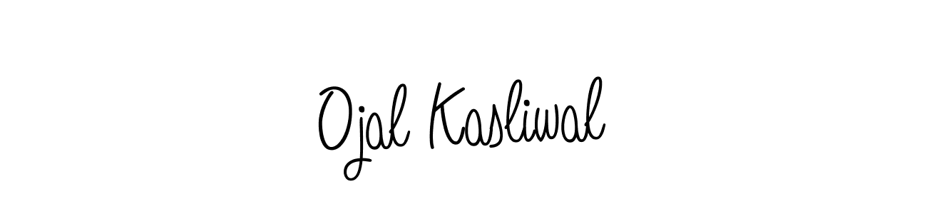 Design your own signature with our free online signature maker. With this signature software, you can create a handwritten (Angelique-Rose-font-FFP) signature for name Ojal Kasliwal. Ojal Kasliwal signature style 5 images and pictures png