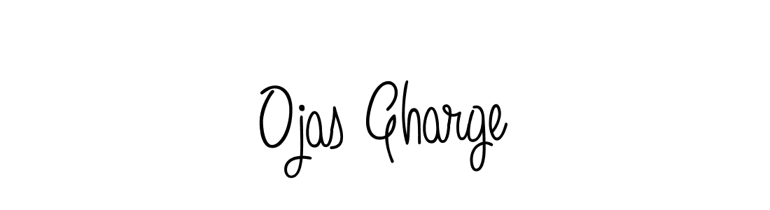 How to make Ojas Gharge name signature. Use Angelique-Rose-font-FFP style for creating short signs online. This is the latest handwritten sign. Ojas Gharge signature style 5 images and pictures png