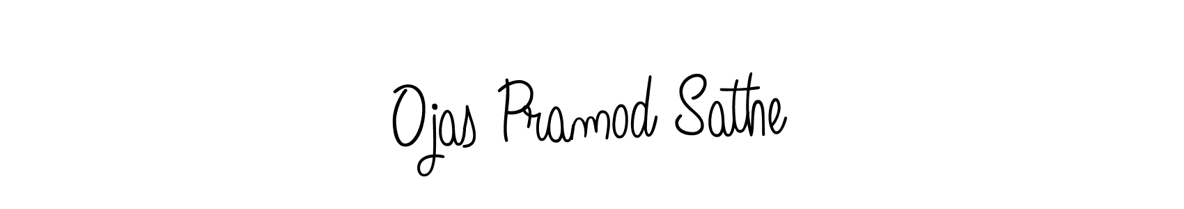 How to make Ojas Pramod Sathe name signature. Use Angelique-Rose-font-FFP style for creating short signs online. This is the latest handwritten sign. Ojas Pramod Sathe signature style 5 images and pictures png