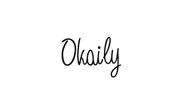 You should practise on your own different ways (Angelique-Rose-font-FFP) to write your name (Okaily) in signature. don't let someone else do it for you. Okaily signature style 5 images and pictures png