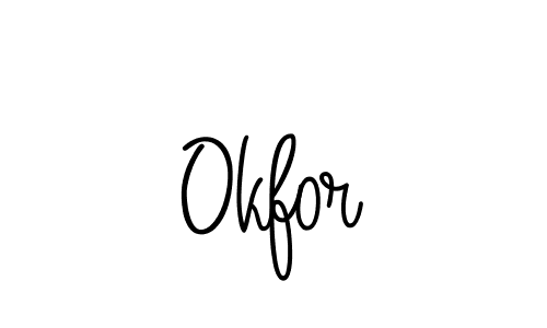 The best way (Angelique-Rose-font-FFP) to make a short signature is to pick only two or three words in your name. The name Okfor include a total of six letters. For converting this name. Okfor signature style 5 images and pictures png