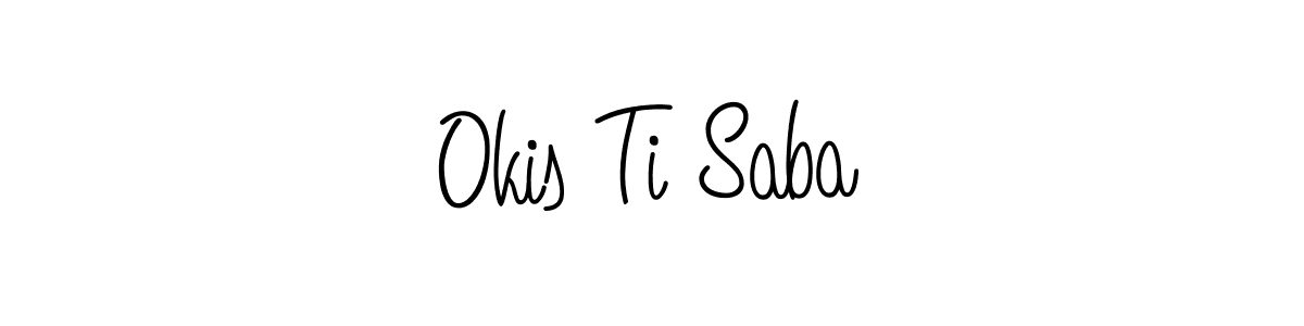 Use a signature maker to create a handwritten signature online. With this signature software, you can design (Angelique-Rose-font-FFP) your own signature for name Okis Ti Saba. Okis Ti Saba signature style 5 images and pictures png