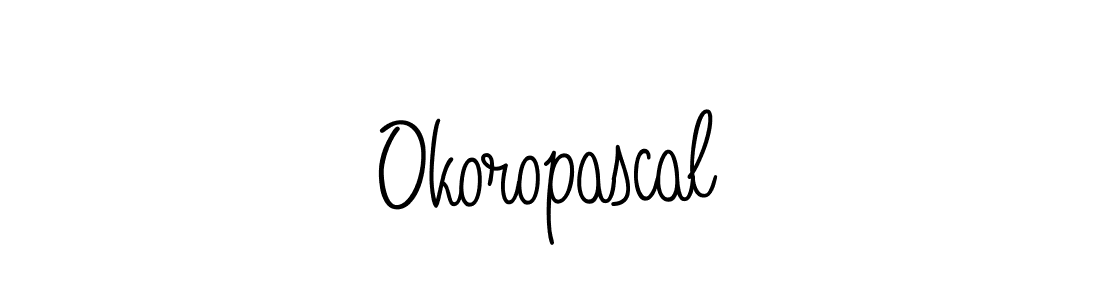 Make a beautiful signature design for name Okoropascal. With this signature (Angelique-Rose-font-FFP) style, you can create a handwritten signature for free. Okoropascal signature style 5 images and pictures png