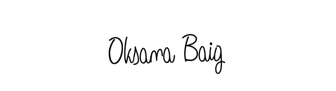 Use a signature maker to create a handwritten signature online. With this signature software, you can design (Angelique-Rose-font-FFP) your own signature for name Oksana Baig. Oksana Baig signature style 5 images and pictures png