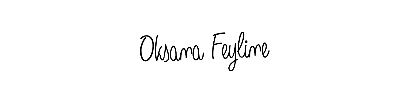 Make a short Oksana Feyline signature style. Manage your documents anywhere anytime using Angelique-Rose-font-FFP. Create and add eSignatures, submit forms, share and send files easily. Oksana Feyline signature style 5 images and pictures png