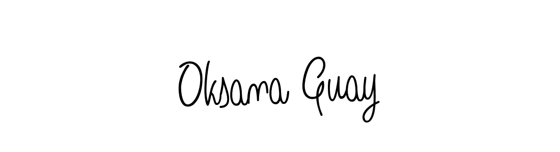 Make a beautiful signature design for name Oksana Guay. With this signature (Angelique-Rose-font-FFP) style, you can create a handwritten signature for free. Oksana Guay signature style 5 images and pictures png