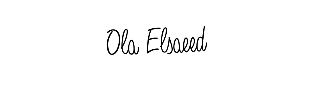 You should practise on your own different ways (Angelique-Rose-font-FFP) to write your name (Ola Elsaeed) in signature. don't let someone else do it for you. Ola Elsaeed signature style 5 images and pictures png
