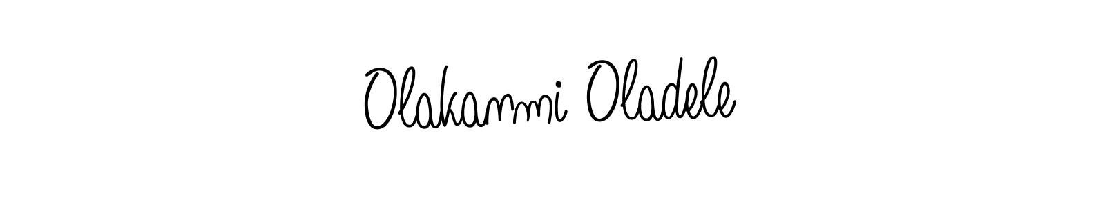 Design your own signature with our free online signature maker. With this signature software, you can create a handwritten (Angelique-Rose-font-FFP) signature for name Olakanmi Oladele. Olakanmi Oladele signature style 5 images and pictures png