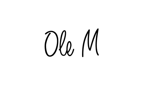 How to make Ole M name signature. Use Angelique-Rose-font-FFP style for creating short signs online. This is the latest handwritten sign. Ole M signature style 5 images and pictures png
