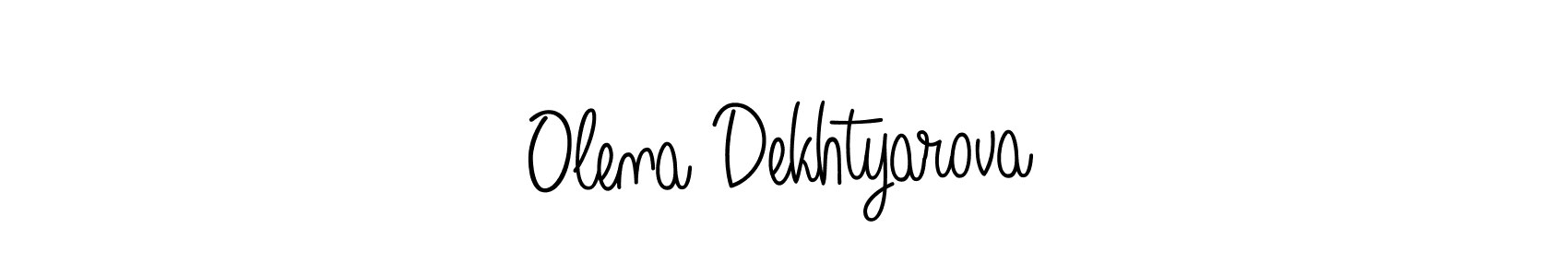 Olena Dekhtyarova stylish signature style. Best Handwritten Sign (Angelique-Rose-font-FFP) for my name. Handwritten Signature Collection Ideas for my name Olena Dekhtyarova. Olena Dekhtyarova signature style 5 images and pictures png
