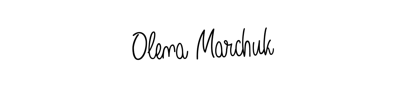 How to Draw Olena Marchuk signature style? Angelique-Rose-font-FFP is a latest design signature styles for name Olena Marchuk. Olena Marchuk signature style 5 images and pictures png