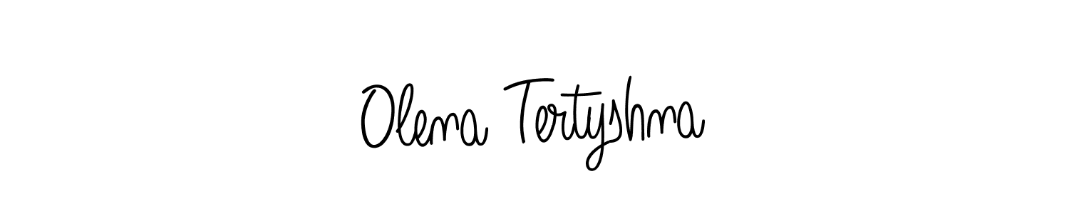 Check out images of Autograph of Olena Tertyshna name. Actor Olena Tertyshna Signature Style. Angelique-Rose-font-FFP is a professional sign style online. Olena Tertyshna signature style 5 images and pictures png