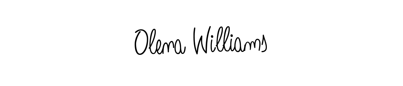 Create a beautiful signature design for name Olena Williams. With this signature (Angelique-Rose-font-FFP) fonts, you can make a handwritten signature for free. Olena Williams signature style 5 images and pictures png