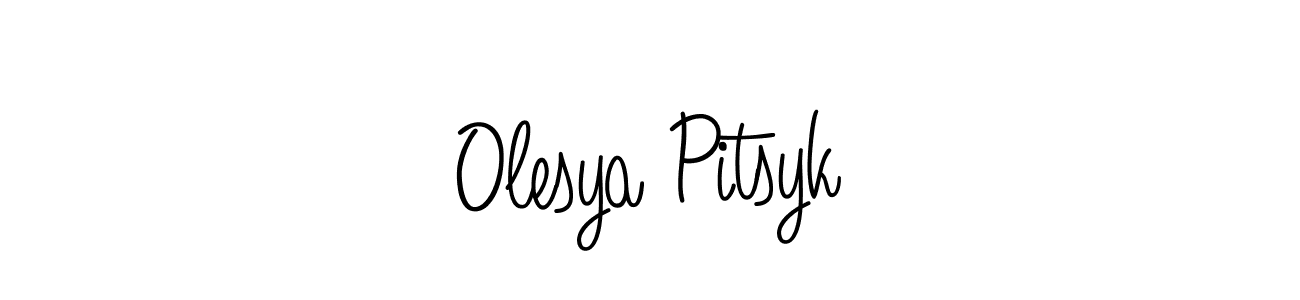 Design your own signature with our free online signature maker. With this signature software, you can create a handwritten (Angelique-Rose-font-FFP) signature for name Olesya Pitsyk. Olesya Pitsyk signature style 5 images and pictures png