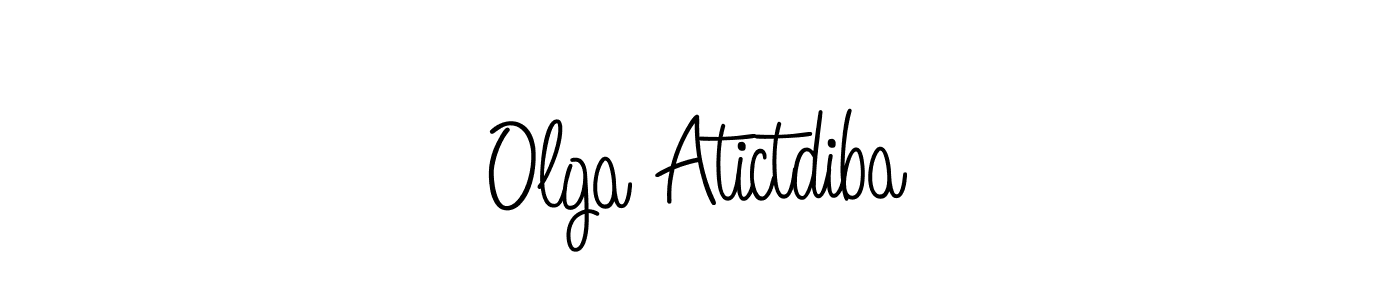 Check out images of Autograph of Olga Atictdiba name. Actor Olga Atictdiba Signature Style. Angelique-Rose-font-FFP is a professional sign style online. Olga Atictdiba signature style 5 images and pictures png