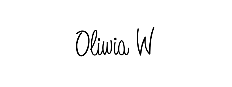 Make a beautiful signature design for name Oliwia W. With this signature (Angelique-Rose-font-FFP) style, you can create a handwritten signature for free. Oliwia W signature style 5 images and pictures png