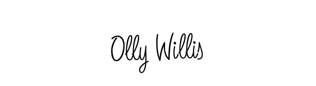 Olly Willis stylish signature style. Best Handwritten Sign (Angelique-Rose-font-FFP) for my name. Handwritten Signature Collection Ideas for my name Olly Willis. Olly Willis signature style 5 images and pictures png