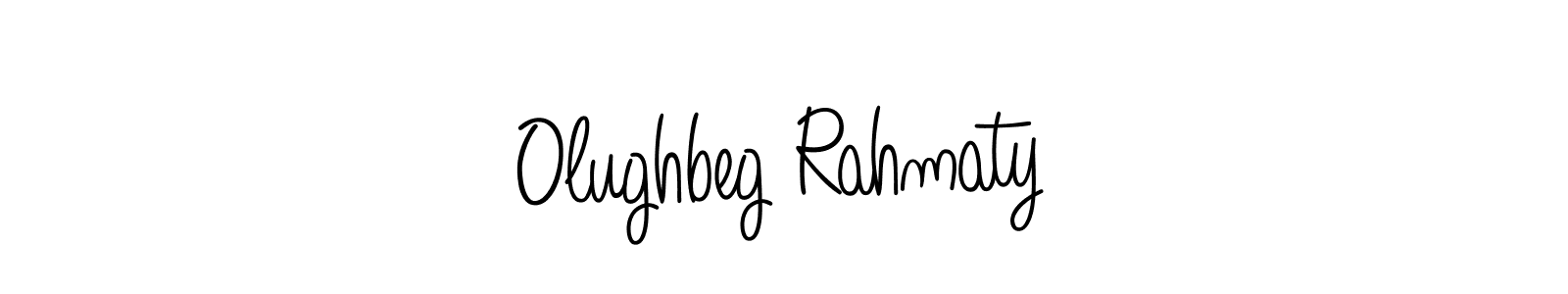 Use a signature maker to create a handwritten signature online. With this signature software, you can design (Angelique-Rose-font-FFP) your own signature for name Olughbeg Rahmaty. Olughbeg Rahmaty signature style 5 images and pictures png