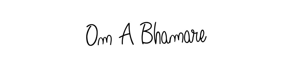 How to make Om A Bhamare name signature. Use Angelique-Rose-font-FFP style for creating short signs online. This is the latest handwritten sign. Om A Bhamare signature style 5 images and pictures png