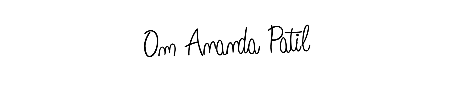 This is the best signature style for the Om Ananda Patil name. Also you like these signature font (Angelique-Rose-font-FFP). Mix name signature. Om Ananda Patil signature style 5 images and pictures png