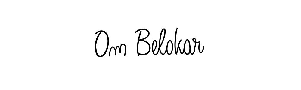 How to make Om Belokar name signature. Use Angelique-Rose-font-FFP style for creating short signs online. This is the latest handwritten sign. Om Belokar signature style 5 images and pictures png