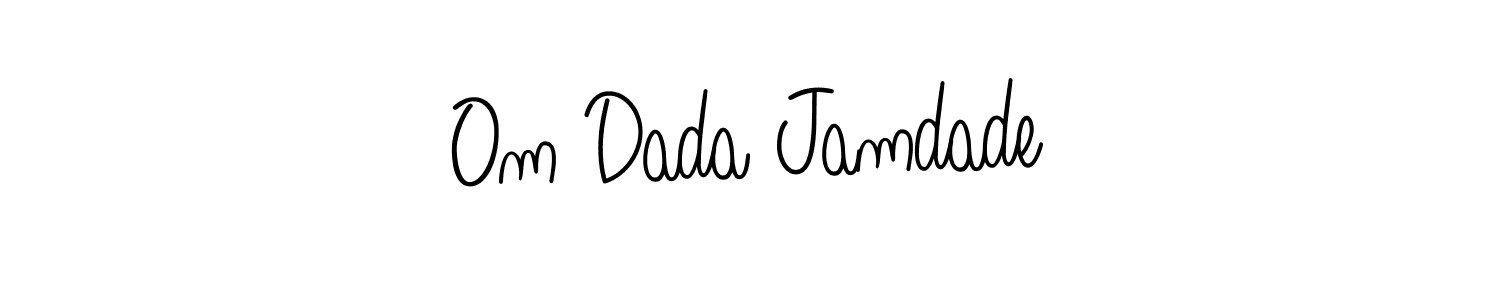 Use a signature maker to create a handwritten signature online. With this signature software, you can design (Angelique-Rose-font-FFP) your own signature for name Om Dada Jamdade. Om Dada Jamdade signature style 5 images and pictures png