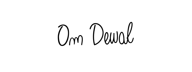 How to make Om Dewal name signature. Use Angelique-Rose-font-FFP style for creating short signs online. This is the latest handwritten sign. Om Dewal signature style 5 images and pictures png