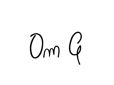 Make a beautiful signature design for name Om G. With this signature (Angelique-Rose-font-FFP) style, you can create a handwritten signature for free. Om G signature style 5 images and pictures png