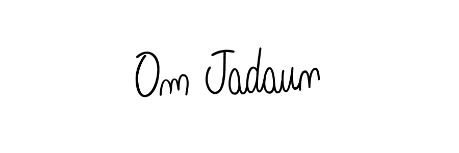 You should practise on your own different ways (Angelique-Rose-font-FFP) to write your name (Om Jadaun) in signature. don't let someone else do it for you. Om Jadaun signature style 5 images and pictures png