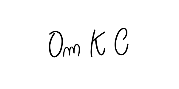 Make a beautiful signature design for name Om K C. With this signature (Angelique-Rose-font-FFP) style, you can create a handwritten signature for free. Om K C signature style 5 images and pictures png